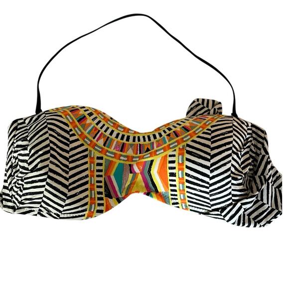 Trina Turk Bikini Top Bottoms Set Tribal Beach Boho Black Size 14 Bundle 3pieces - Picture 7 of 13